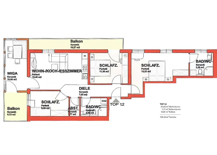 Panorama Das.schiller 公寓 *